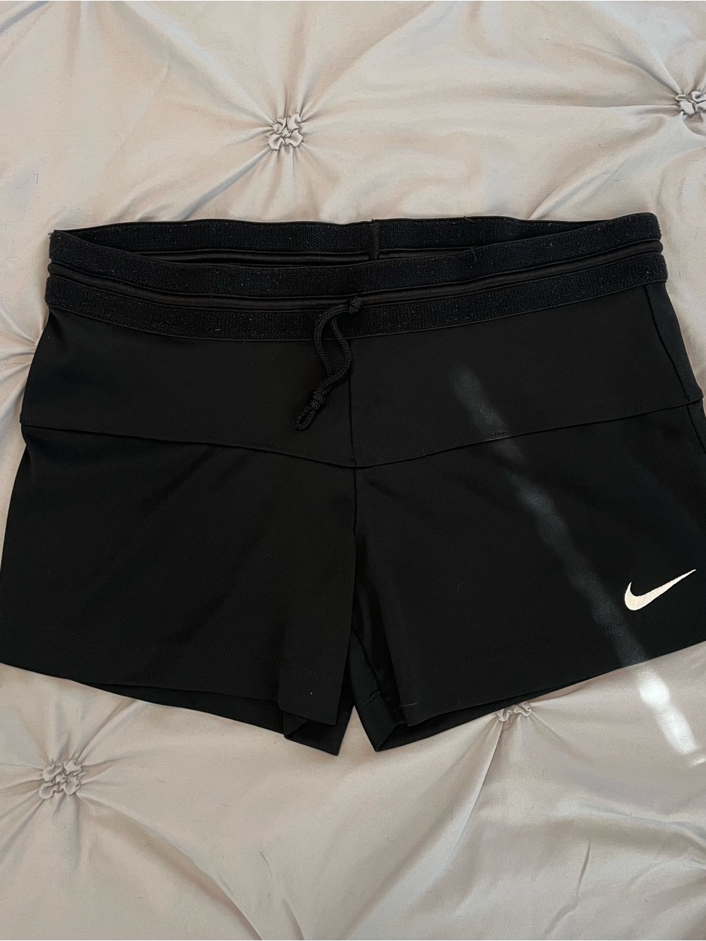 Nike Women's Black Athletic Running Shorts with Swoosh